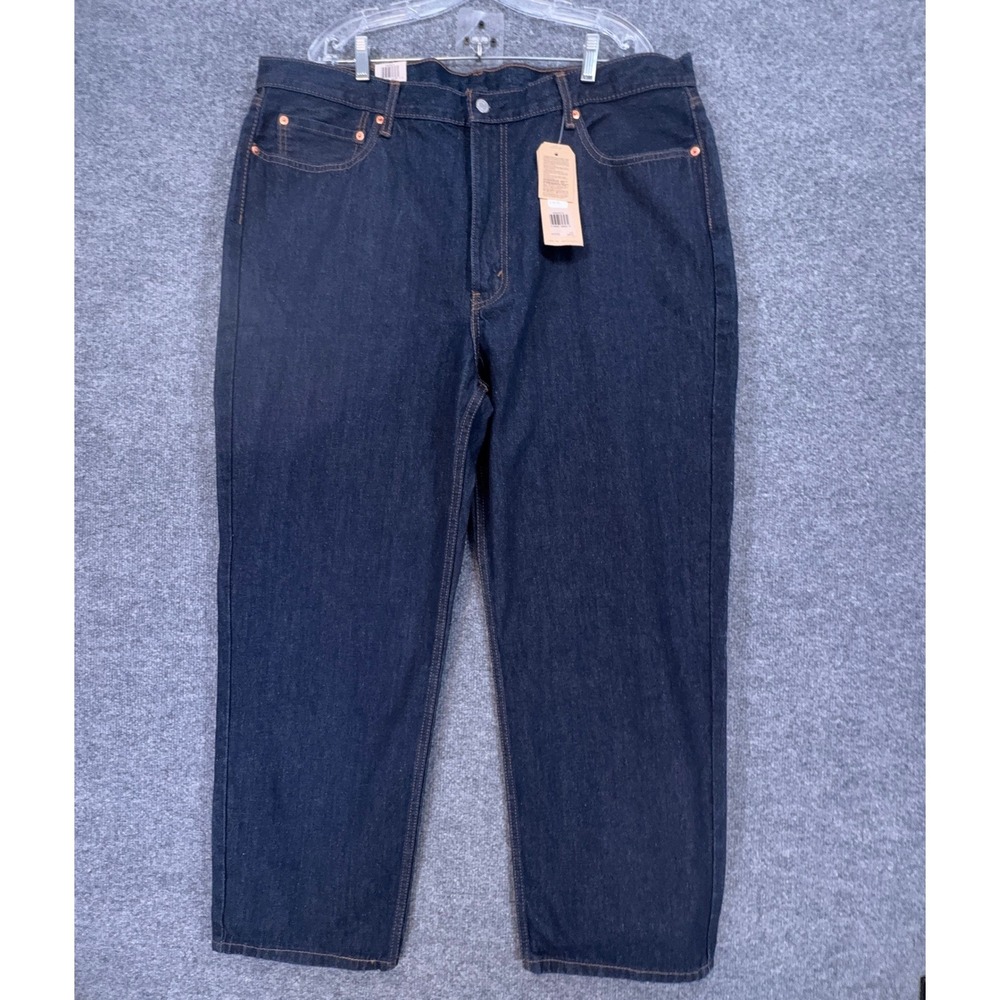 Levis 550 Relaxed Fit Jeans Men 42x30 Dark Wash Tapered Leg Denim Pants NEW